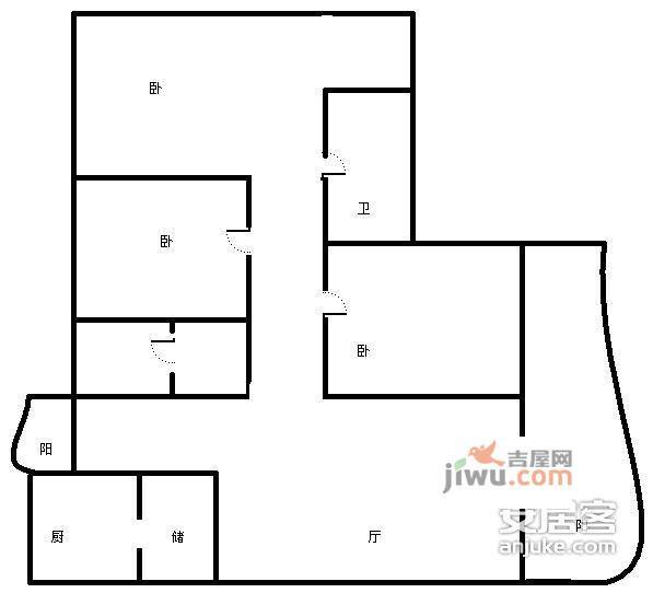 天一新城3室2厅2卫170㎡户型图