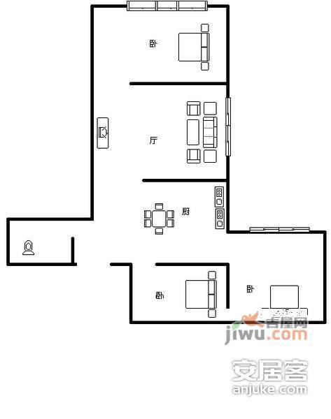 华庭嘉园3室1厅1卫户型图