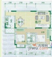 鸳鸯北湖郡2室2厅2卫79㎡户型图