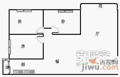 御景江山3室2厅1卫128㎡户型图