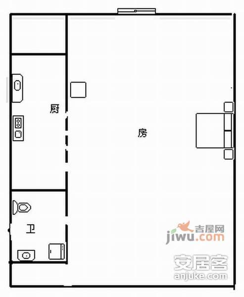 华立北泉花园1室0厅1卫35㎡户型图