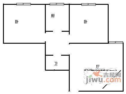 南岸静园小区2室1厅1卫78㎡户型图