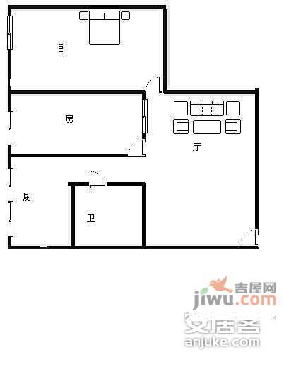 南岸静园小区2室1厅1卫78㎡户型图