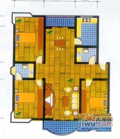 金易花园2室2厅1卫户型图