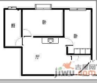 工农村大厦2室1厅1卫57㎡户型图