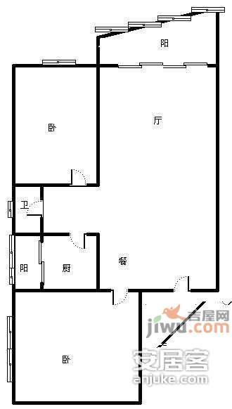 金禾丽都2室2厅1卫86㎡户型图