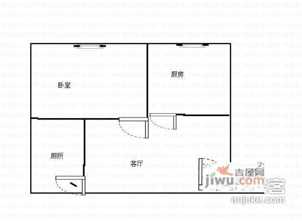 沙龙花园1室1厅1卫户型图