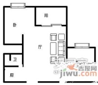 晋愉上江城2室2厅1卫93㎡户型图