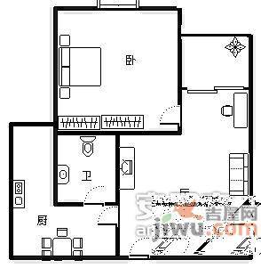 晋愉上江城1室1厅1卫56㎡户型图
