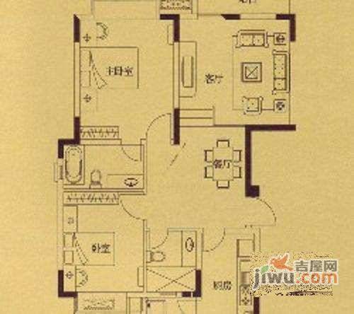 晋愉上江城3室2厅2卫131㎡户型图