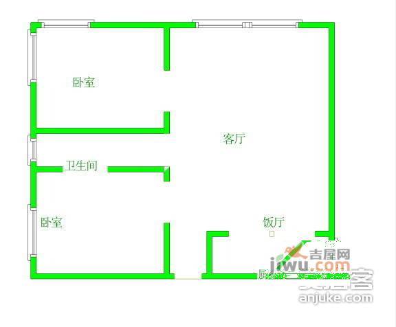 昌龙城市花园2室2厅1卫82㎡户型图