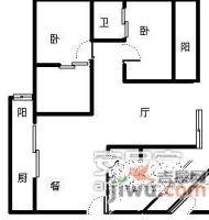 巴渝世家2室2厅2卫户型图