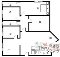 康田3室2厅2卫110㎡户型图