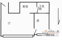 康田1室1厅1卫45㎡户型图