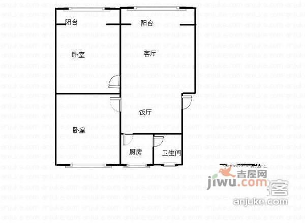 石油小区2室2厅1卫700㎡户型图