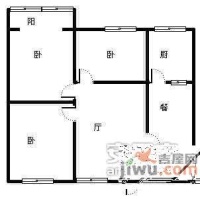 白马凼3室2厅1卫98㎡户型图