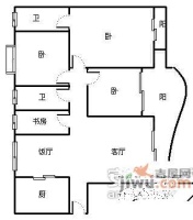 尚阳康城3室2厅2卫133㎡户型图