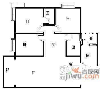 恒鑫名城3室3厅2卫146㎡户型图