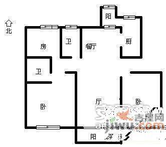 世纪花园2室2厅2卫95㎡户型图