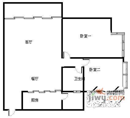 富士达锦绣格林2室2厅1卫78㎡户型图