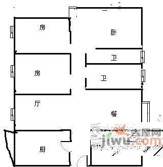 龙湖观山水3室2厅2卫126㎡户型图