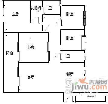 龙湖观山水4室2厅2卫173㎡户型图