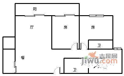 龙湖观山水3室2厅2卫126㎡户型图