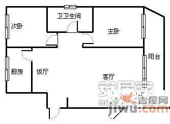 龙城锦都2室2厅1卫96㎡户型图