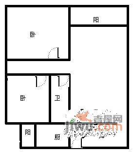 兰亭水云涧2室2厅1卫95㎡户型图