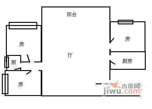 加新花园3室1厅1卫户型图