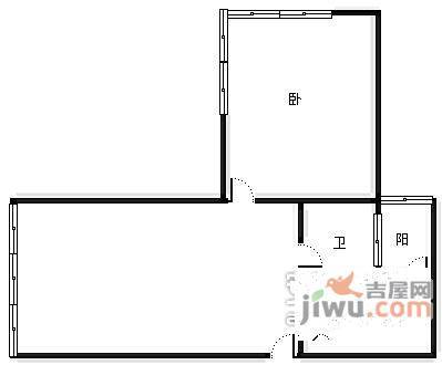 基良广场1室1厅1卫50㎡户型图