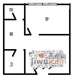 基良广场1室1厅1卫50㎡户型图