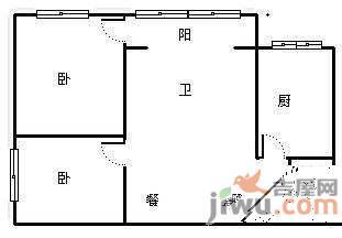 月兴村小区2室1厅1卫67㎡户型图