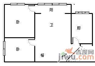 月兴村小区2室2厅1卫户型图