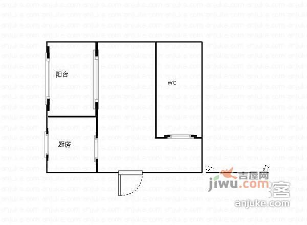 九鼎名都SOHO公寓1室0厅1卫29㎡户型图