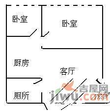 九鼎名都SOHO公寓2室1厅1卫45㎡户型图