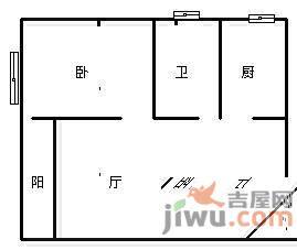 金银苑1室1厅1卫58㎡户型图