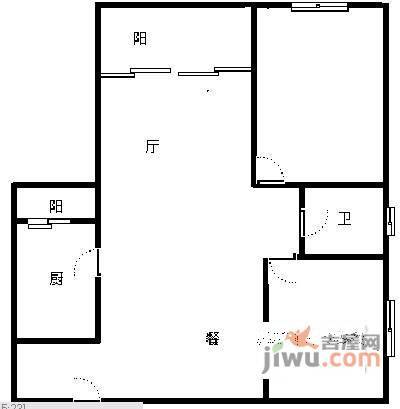 一米阳光2室1厅1卫75㎡户型图