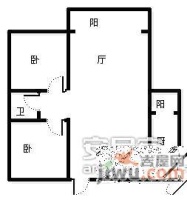 白马康居花园2室2厅1卫96㎡户型图