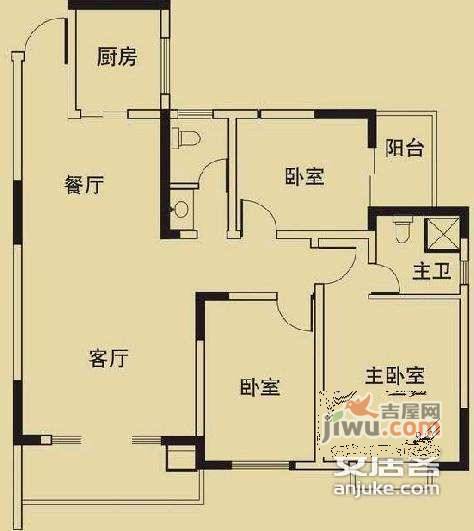 广厦城3室2厅1卫户型图