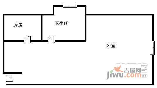 金象左右1室0厅1卫46㎡户型图