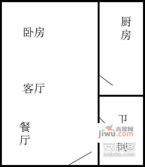 华宇老街印象1室0厅1卫33㎡户型图