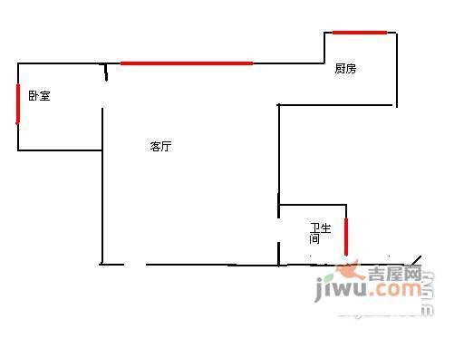 华宇老街印象1室1厅1卫45㎡户型图