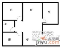 华宇老街印象2室1厅1卫77㎡户型图