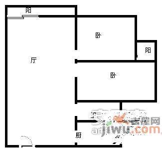 华宇老街印象2室1厅1卫77㎡户型图