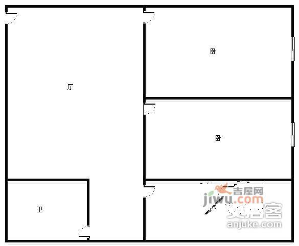 金江大厦2室1厅1卫70㎡户型图