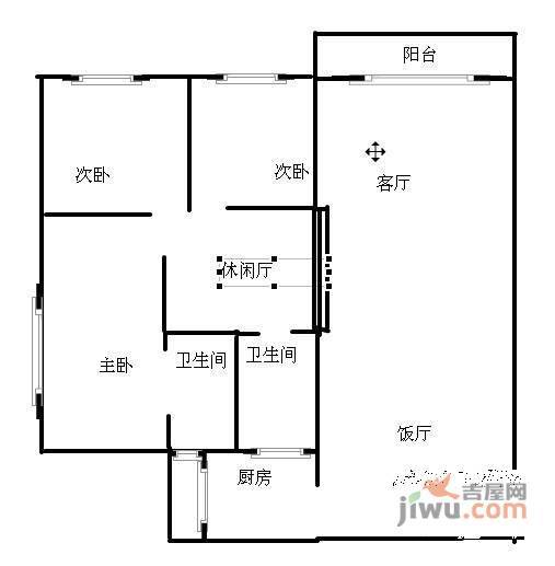 金福花园3室2厅2卫116㎡户型图