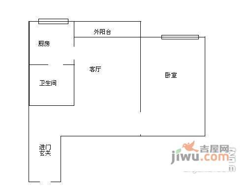 临江大厦1室1厅1卫户型图