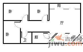 顺通花园3室2厅1卫91㎡户型图