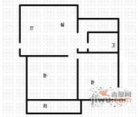 万寿花园东区2室2厅1卫92㎡户型图